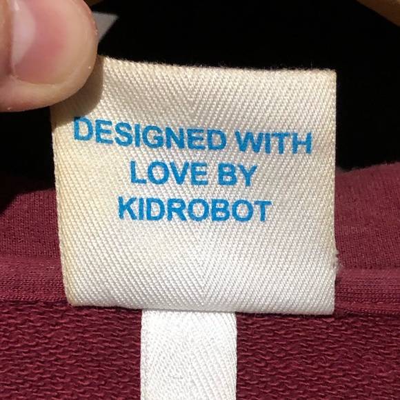 KIDROBOT Limited Edition Maroon Salmon Hoodie XXL - Picture 5 of 8